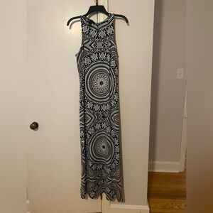 INC International Concepts Black and Blue Mandala Maxi Dress